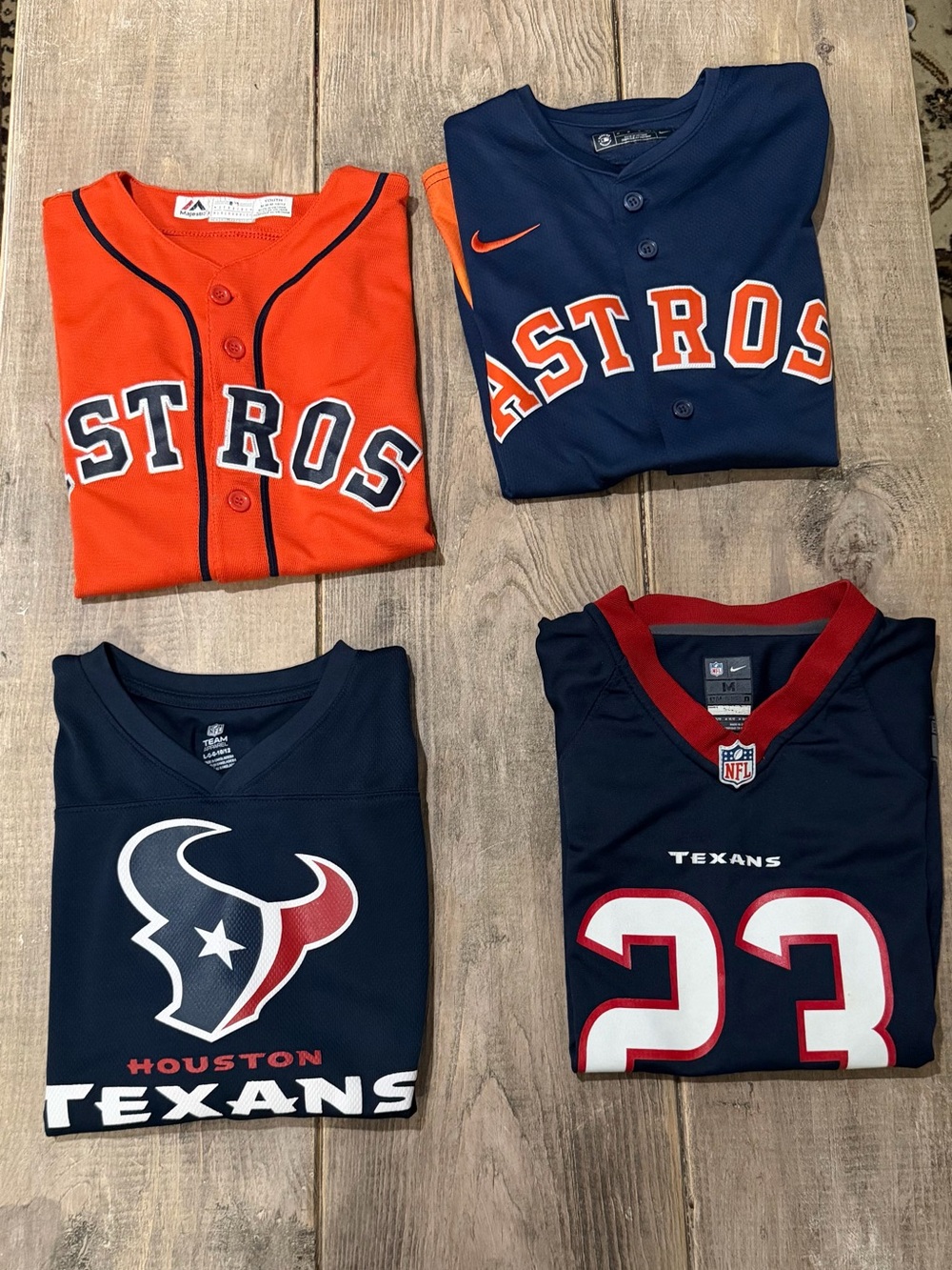 BUNDLE Houston Astros/NFL Kids Navy & Orange Team Jersey - Brand: Nike/Majestic - Picture 11 of 16